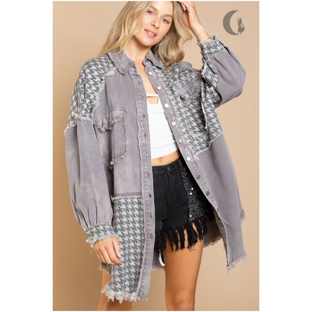 Patchwork Peace and Love Denim Jacket